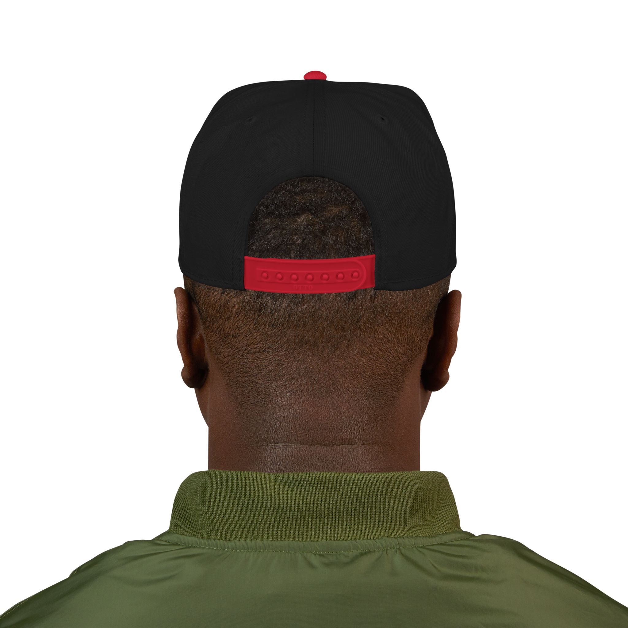 Golf Snapback Hat — Embroidered Golf Ball Trajectory Logo