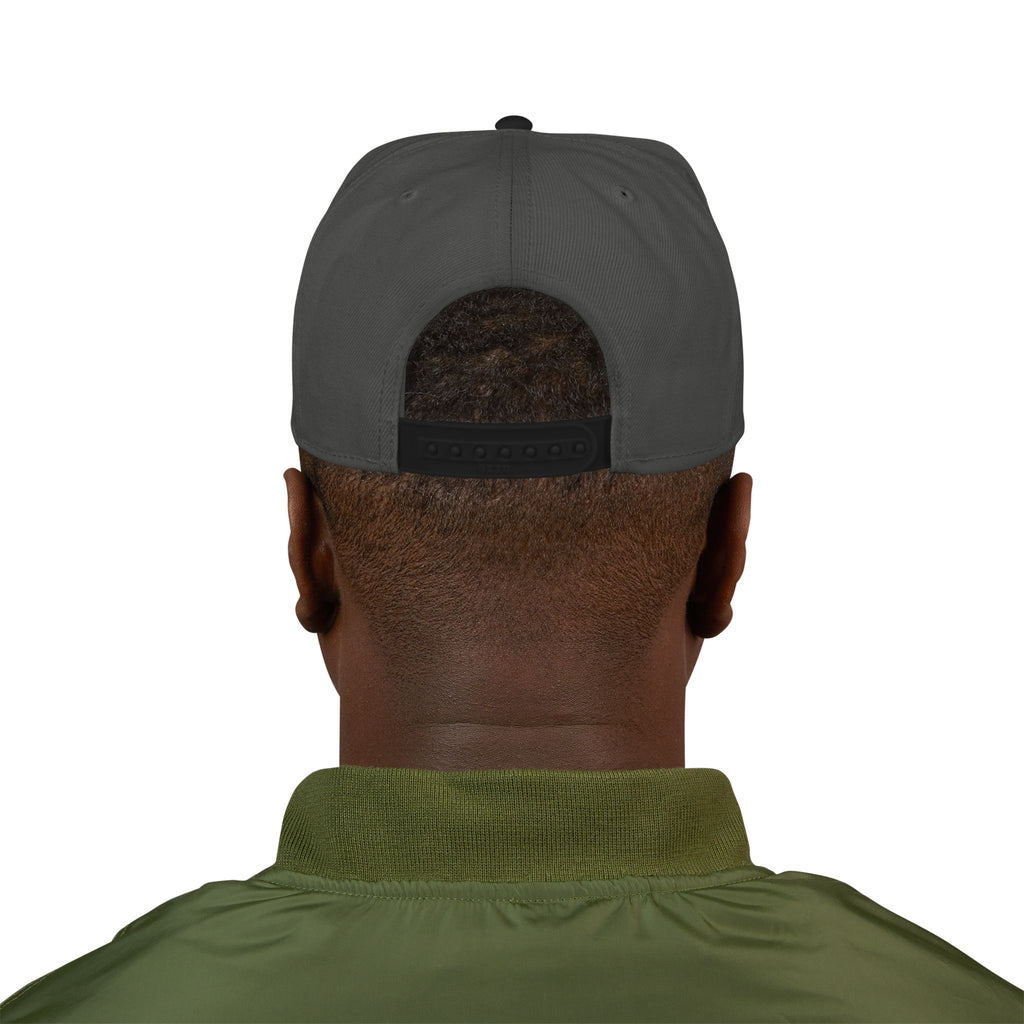 Golf Snapback Hat — Embroidered Golf Ball Trajectory Logo